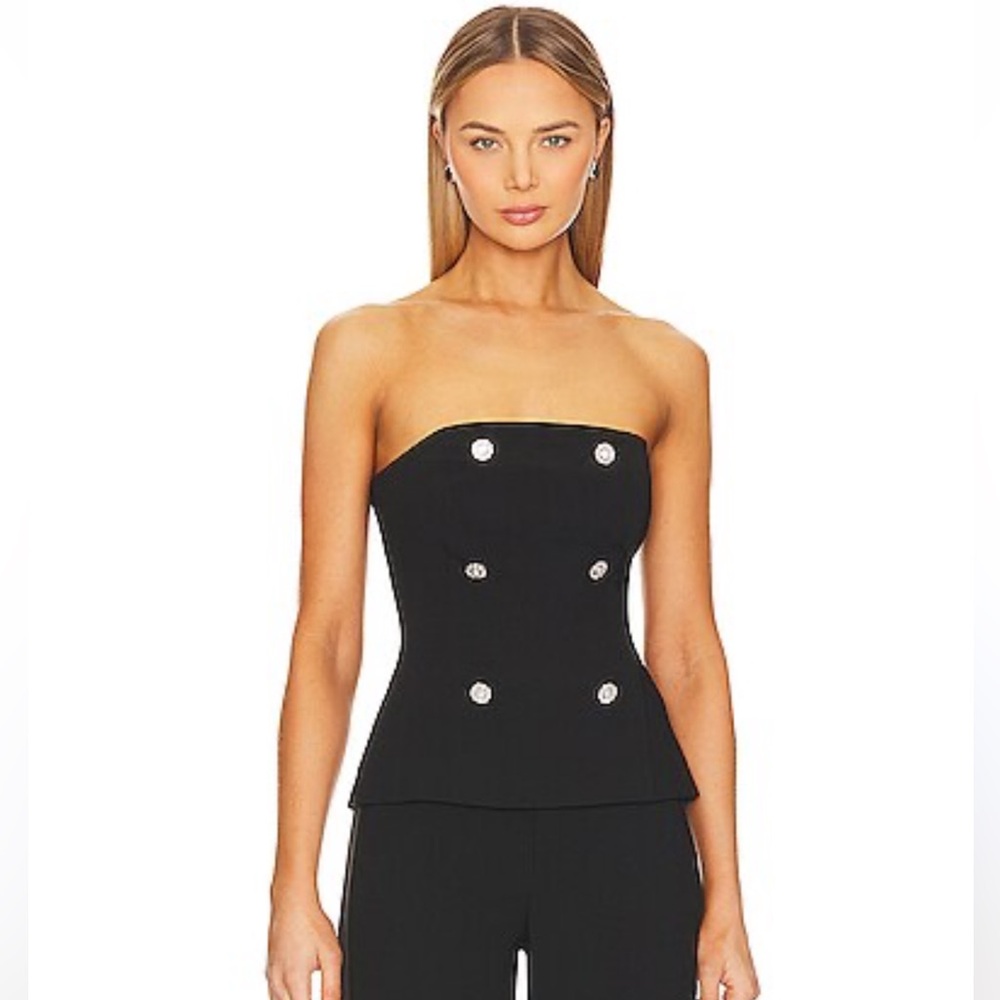 NWT L’Agence Faye Strapless Jeweled Top‎ Size 0